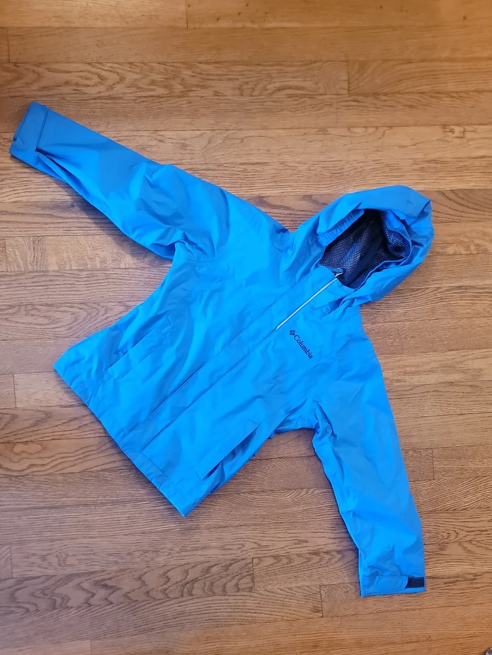 Columbia Kids Blue Hooded Rain Jacket